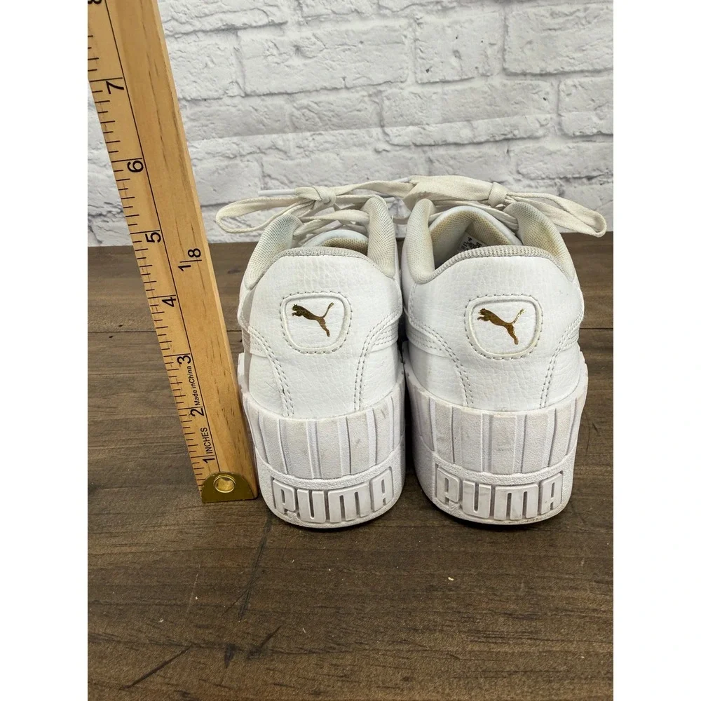 Puma Cali Wedge Womens White Leather Chunky Platform Sneakers Size 7.5